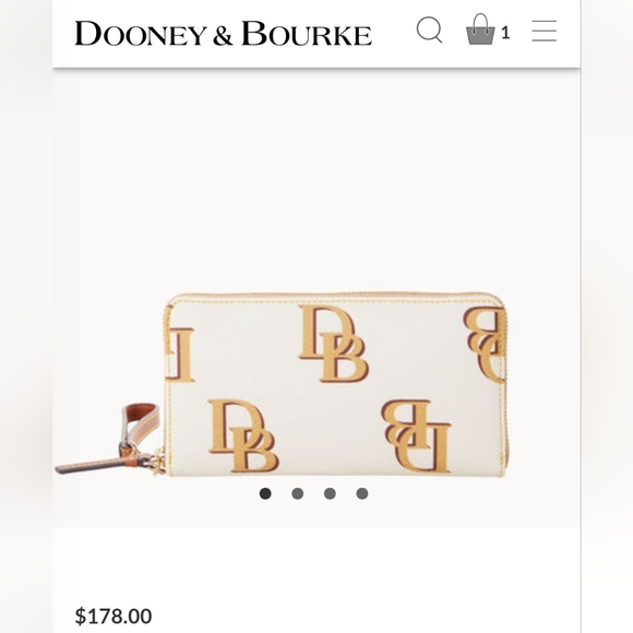 (NWT) Dooney and Bourke large tote with 24k gold DB and wallet in tan and ivory. - Picture 8 of 11